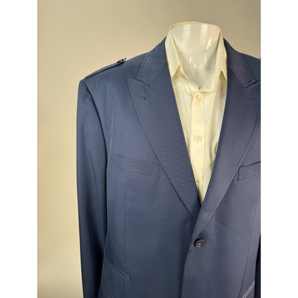 Diamond Threads Military Styled Jacket Size 48L Navy Blue Lined Polyester - Picture 16 of 16